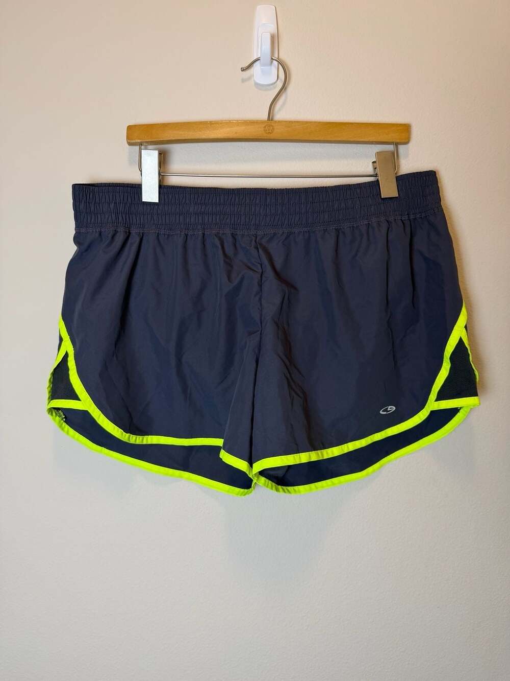 Champion DuoDry Shorts Size XL Gray Neon Yellow